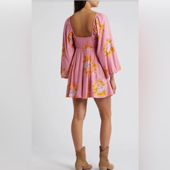 Free people Francesca mini dress poplin boho cottagecore fairy large sweetheart - Picture 2 of 10